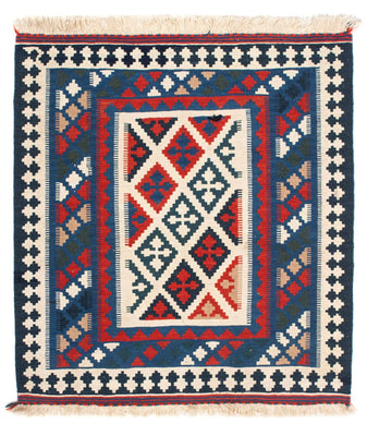 Alfombra Kelim - Oriental cuadrado  - 108 x 103 cm - azul