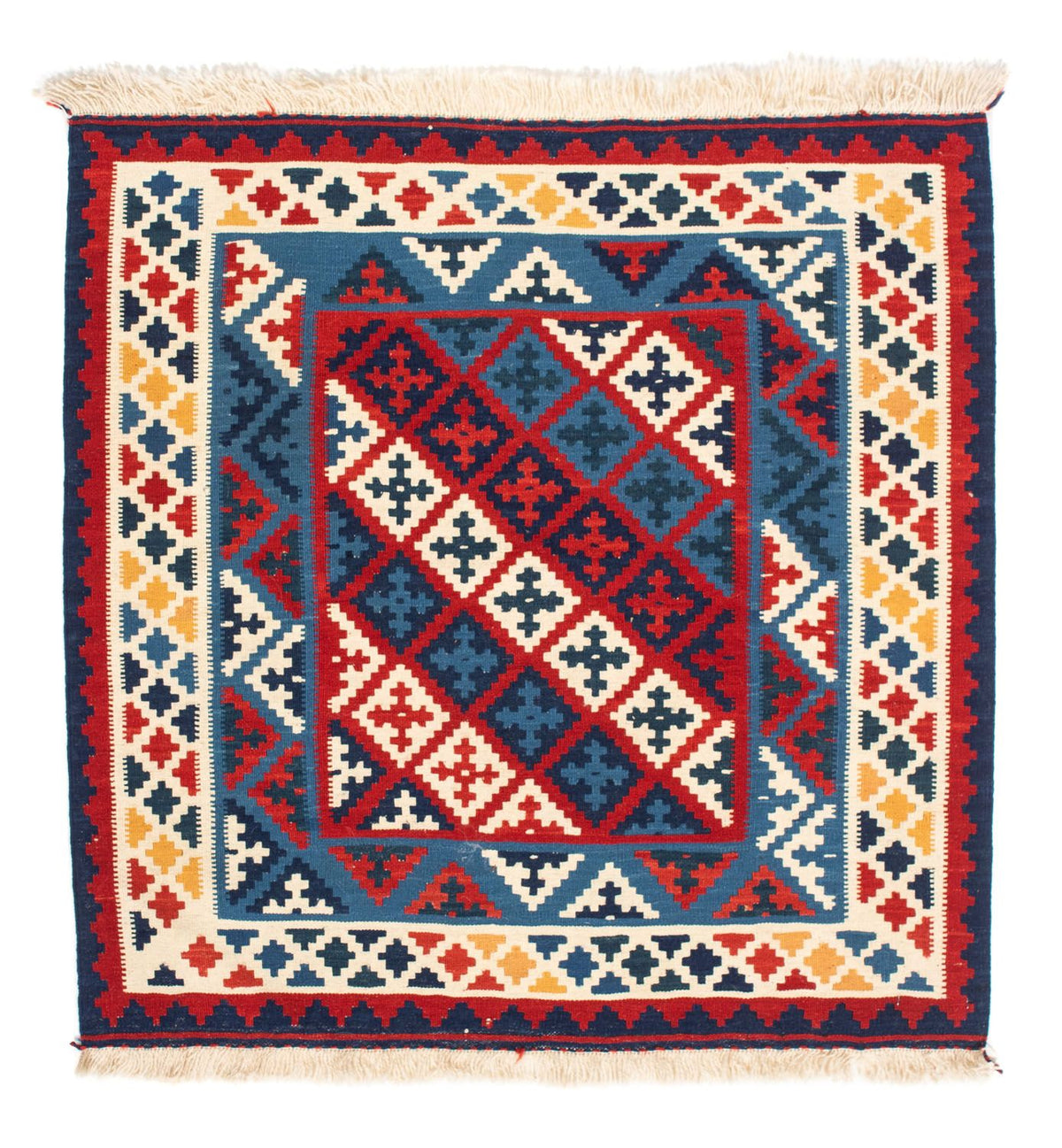 Alfombra Kelim - Oriental cuadrado  - 105 x 102 cm - multicolor