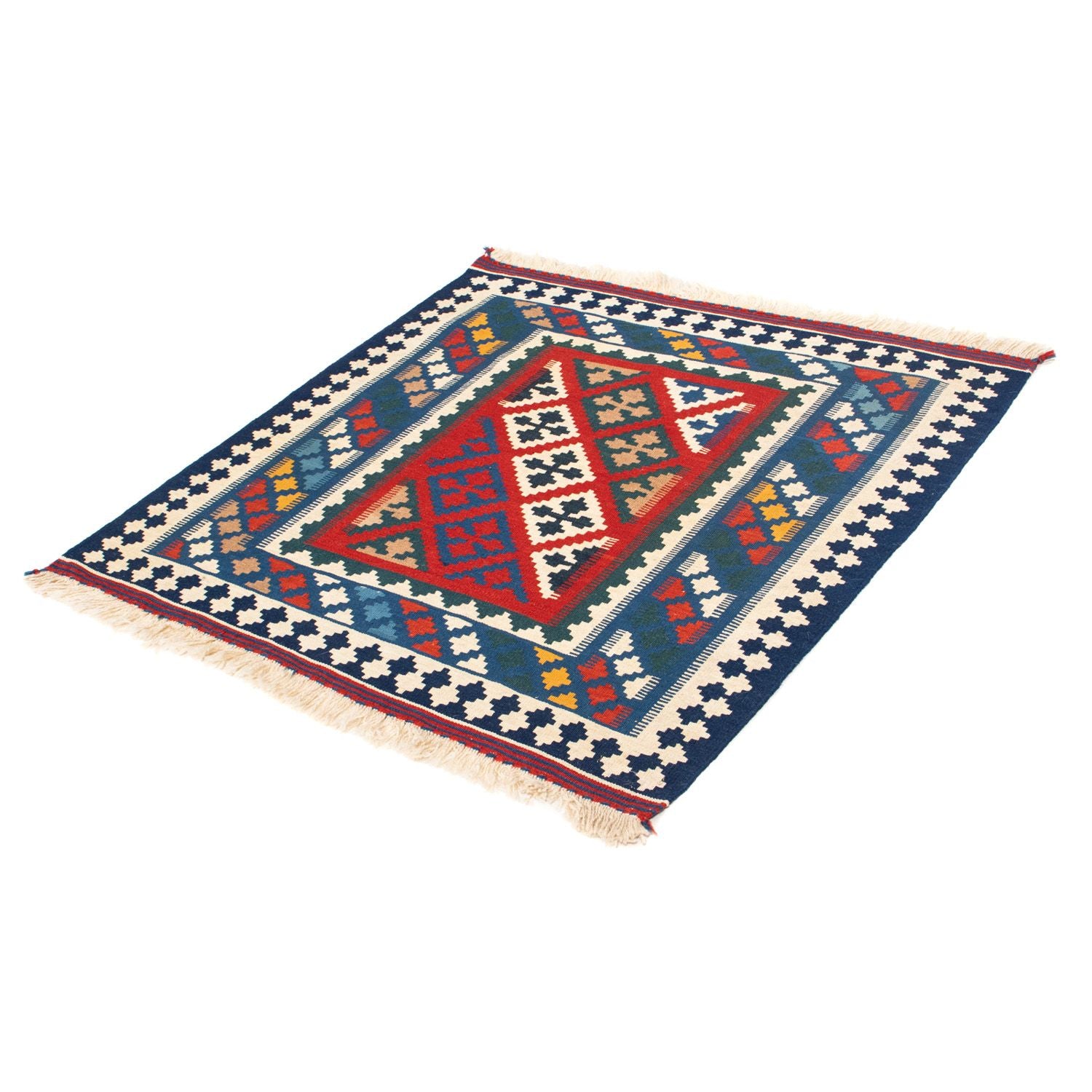 Alfombra Kelim - Oriental cuadrado  - 104 x 98 cm - azul