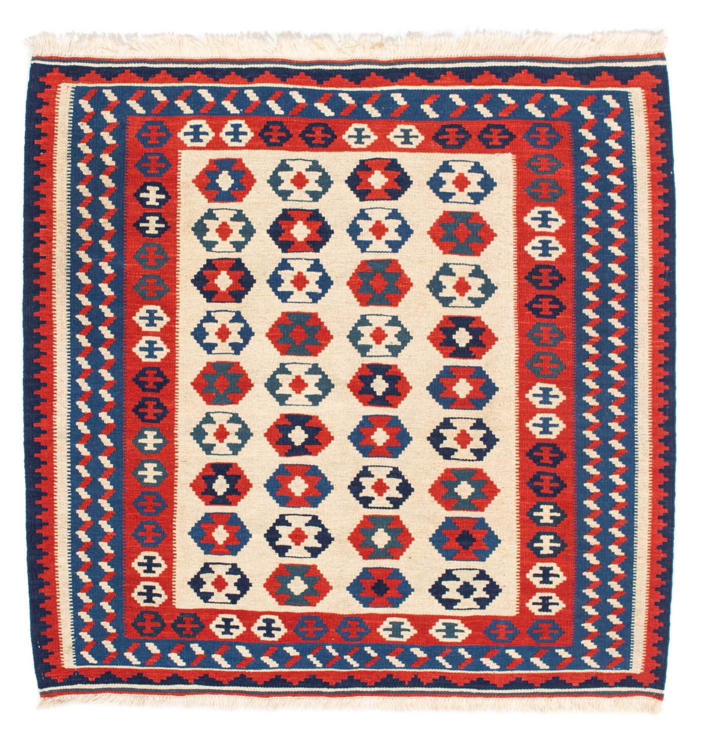 Alfombra Kelim - Oriental cuadrado  - 103 x 103 cm - beige