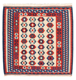 Alfombra Kelim - Oriental cuadrado  - 103 x 103 cm - beige