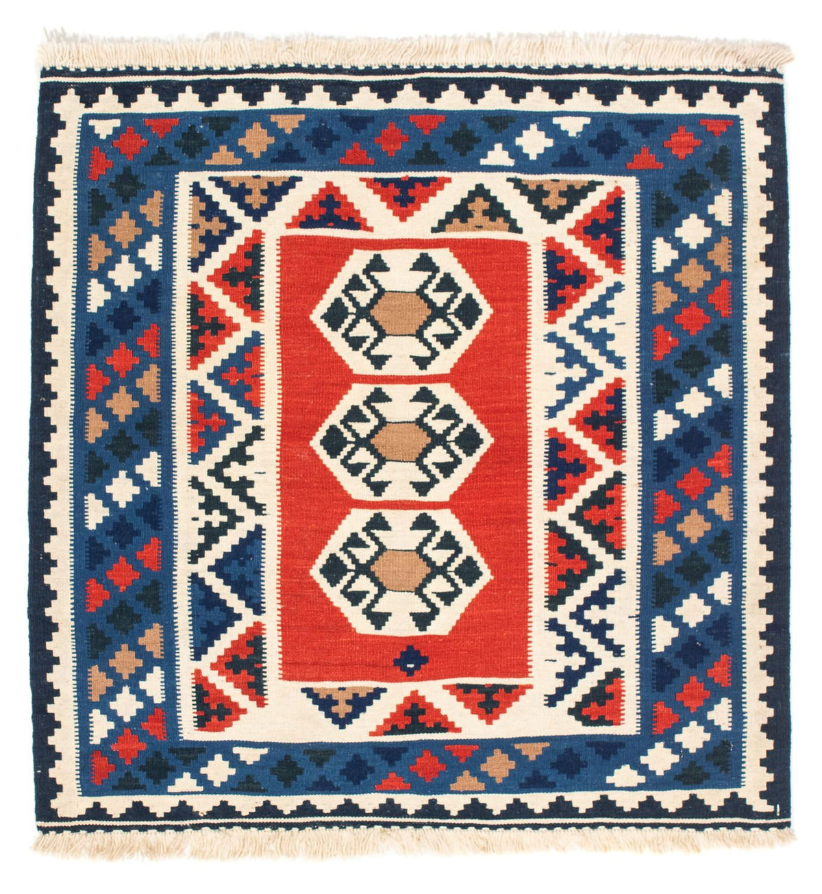 Alfombra Kelim - Oriental cuadrado  - 103 x 103 cm - multicolor