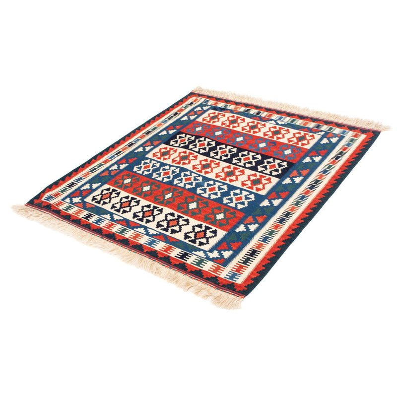 Alfombra Kelim - Oriental cuadrado  - 110 x 100 cm - azul