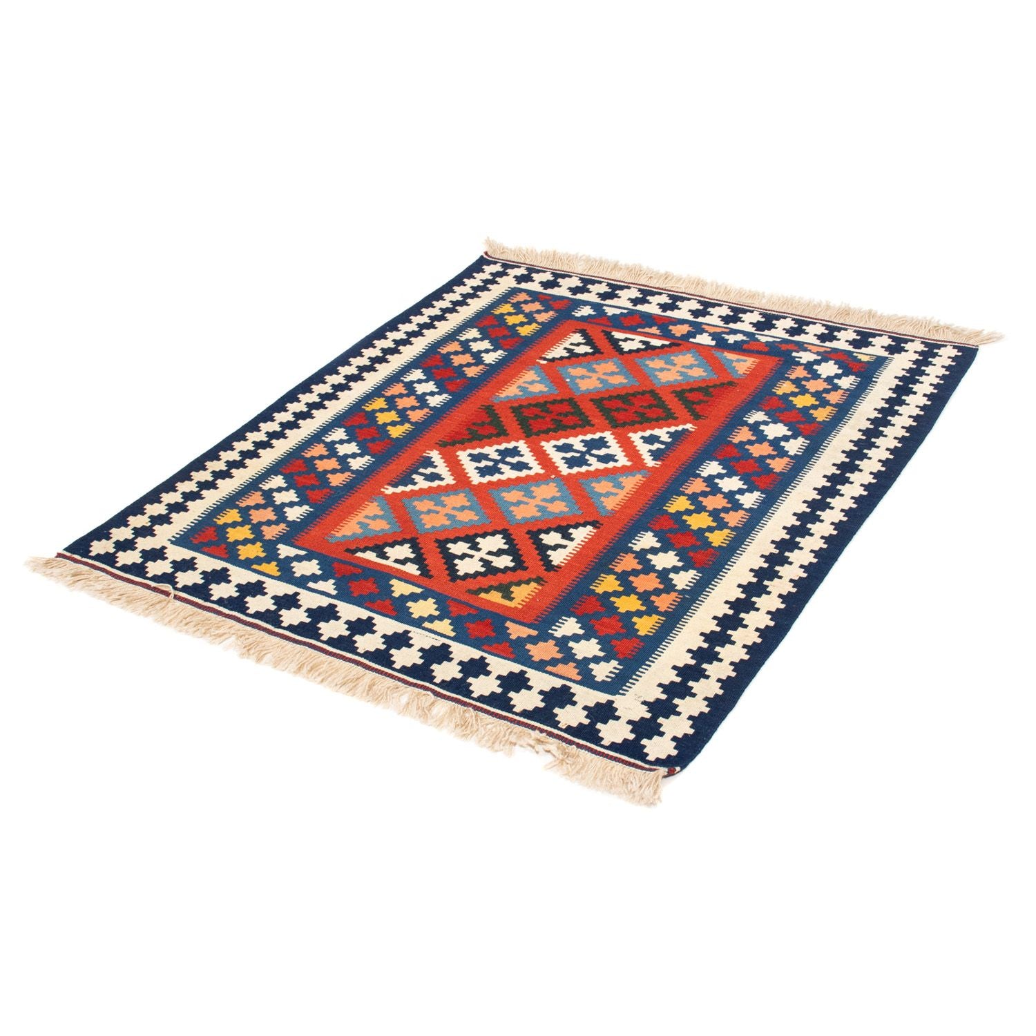Alfombra Kelim - Oriental cuadrado  - 118 x 102 cm - azul