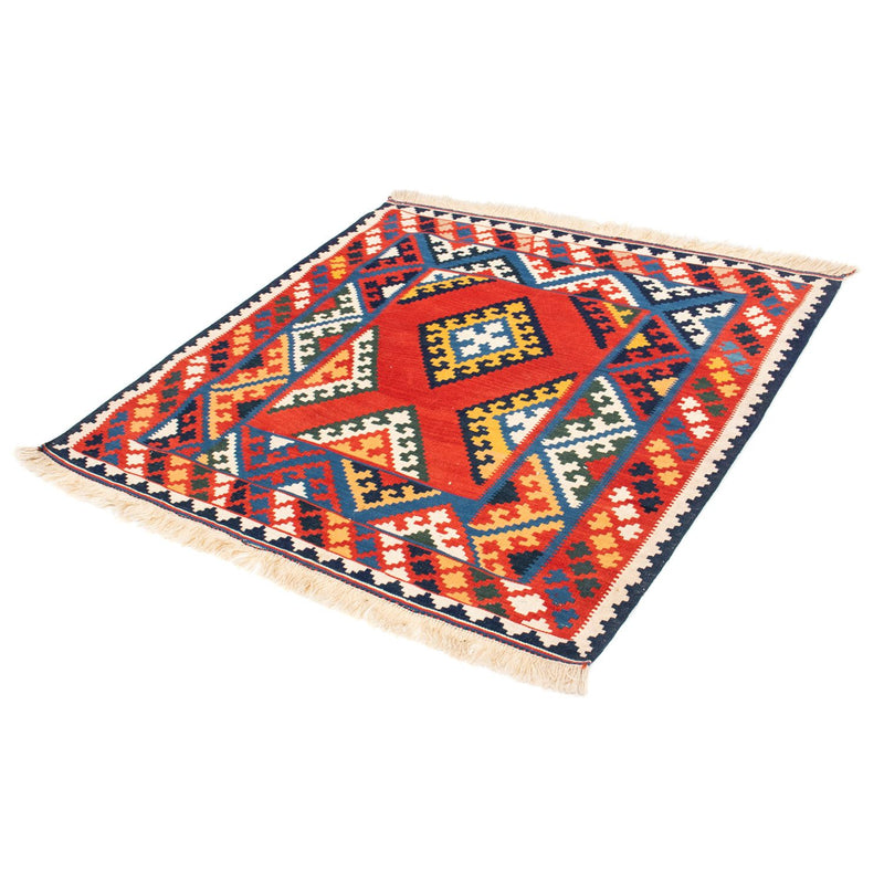 Alfombra Kelim - Oriental cuadrado  - 113 x 110 cm - rojo