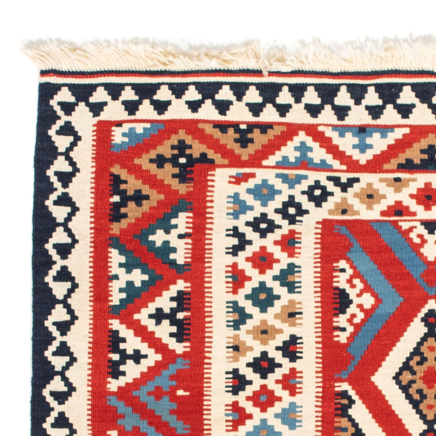 Alfombra Kelim - Oriental cuadrado  - 108 x 105 cm - rojo