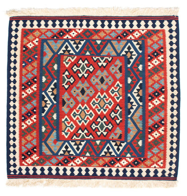 Alfombra Kelim - Oriental cuadrado  - 108 x 101 cm - rojo
