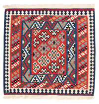 Alfombra Kelim - Oriental cuadrado  - 108 x 101 cm - rojo