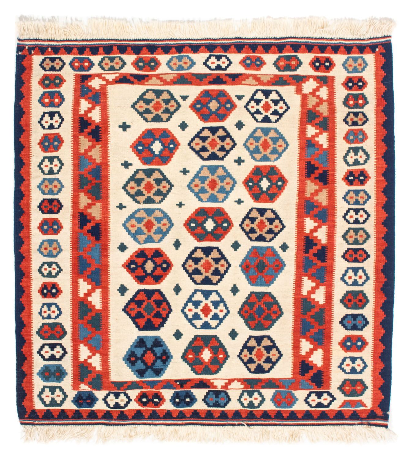 Alfombra Kelim - Oriental cuadrado  - 104 x 102 cm - beige