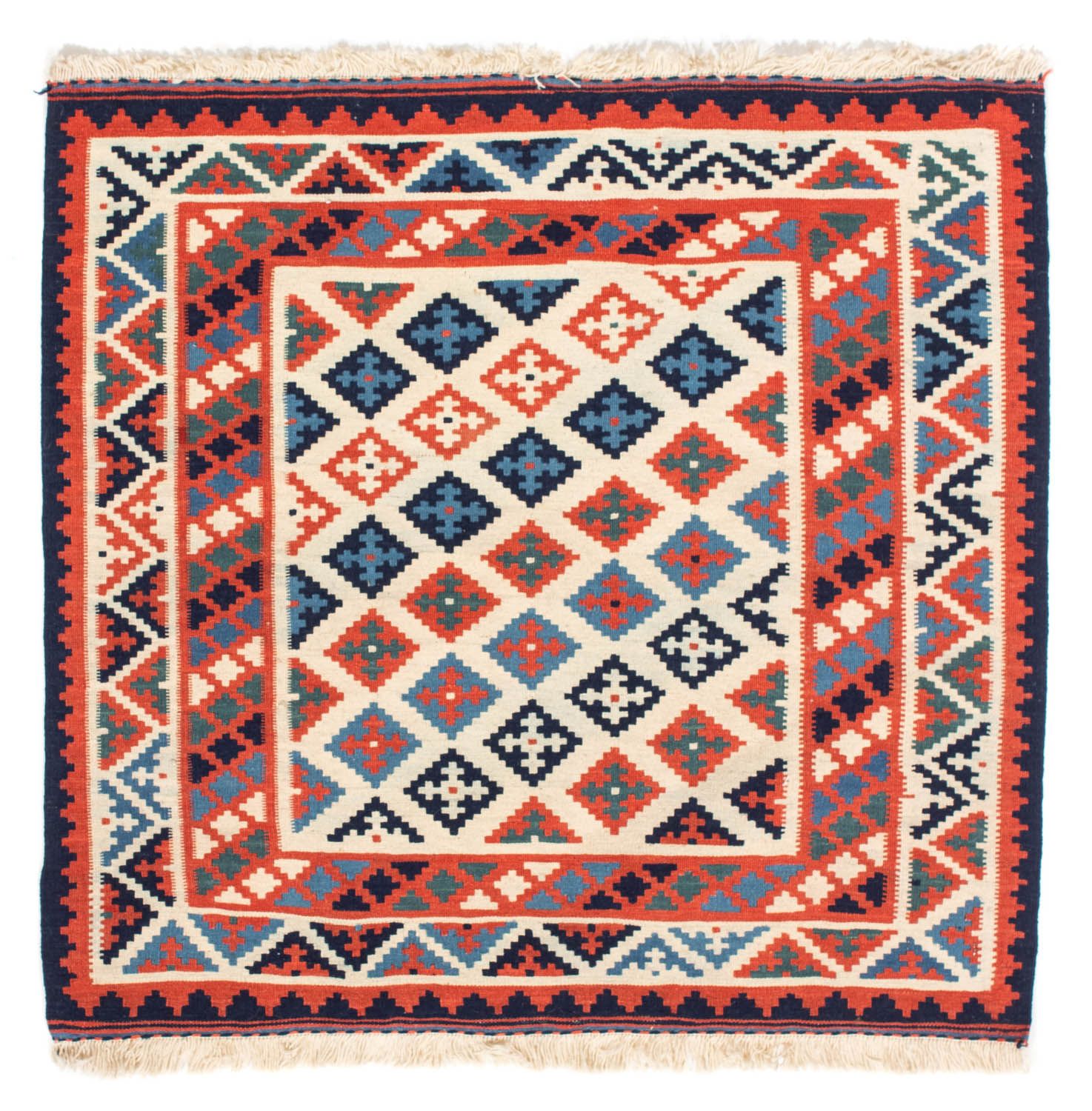 Alfombra Kelim - Oriental cuadrado  - 110 x 104 cm - óxido
