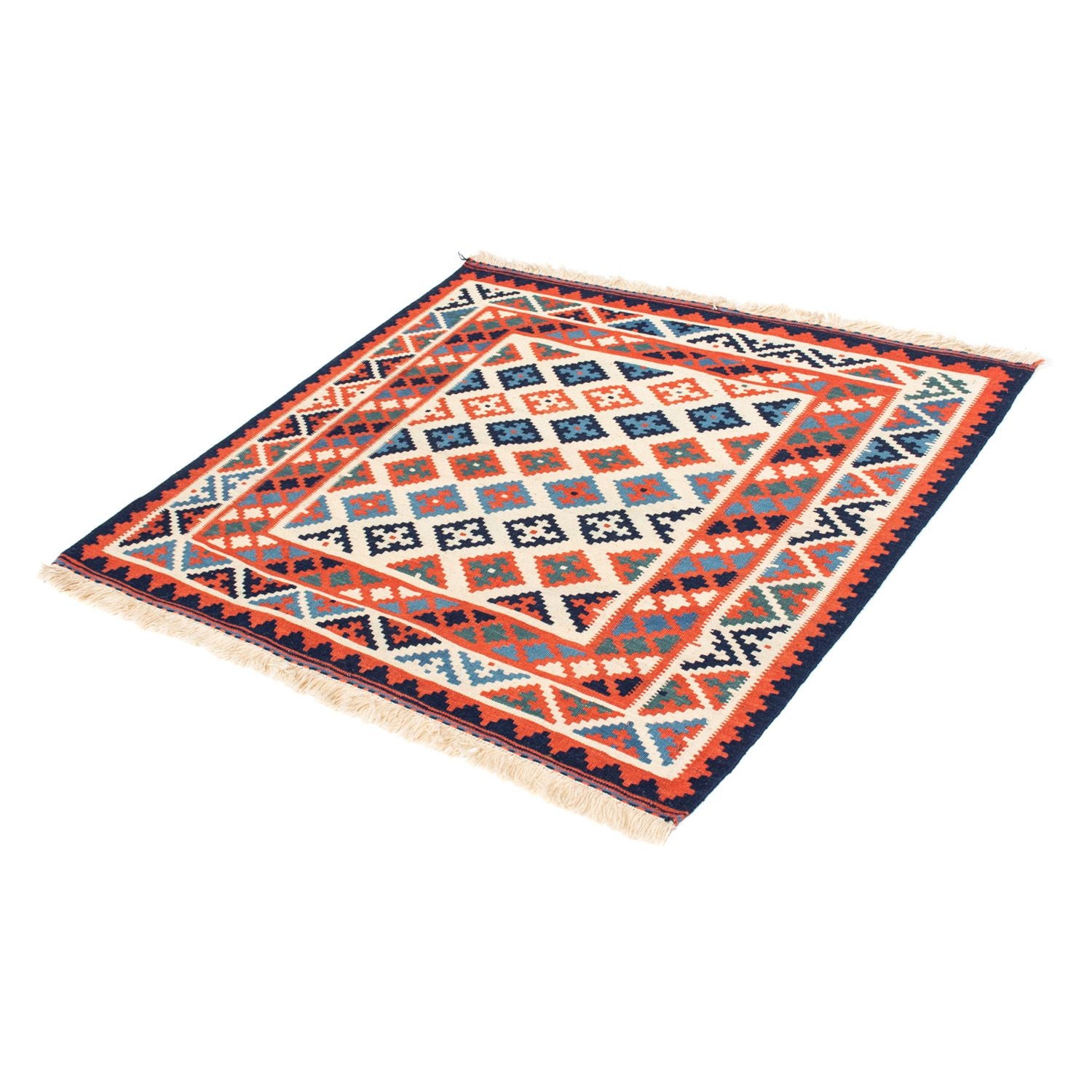 Alfombra Kelim - Oriental cuadrado  - 110 x 104 cm - óxido