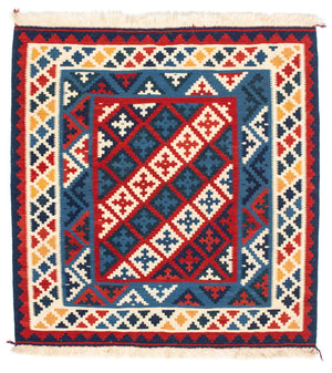 Alfombra Kelim - Oriental cuadrado  - 105 x 104 cm - multicolor