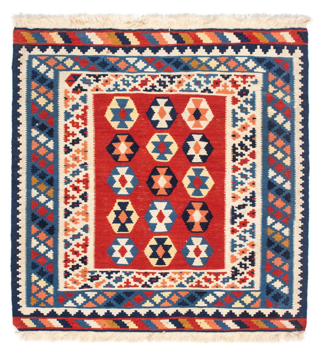 Alfombra Kelim - Oriental cuadrado  - 110 x 105 cm - azul