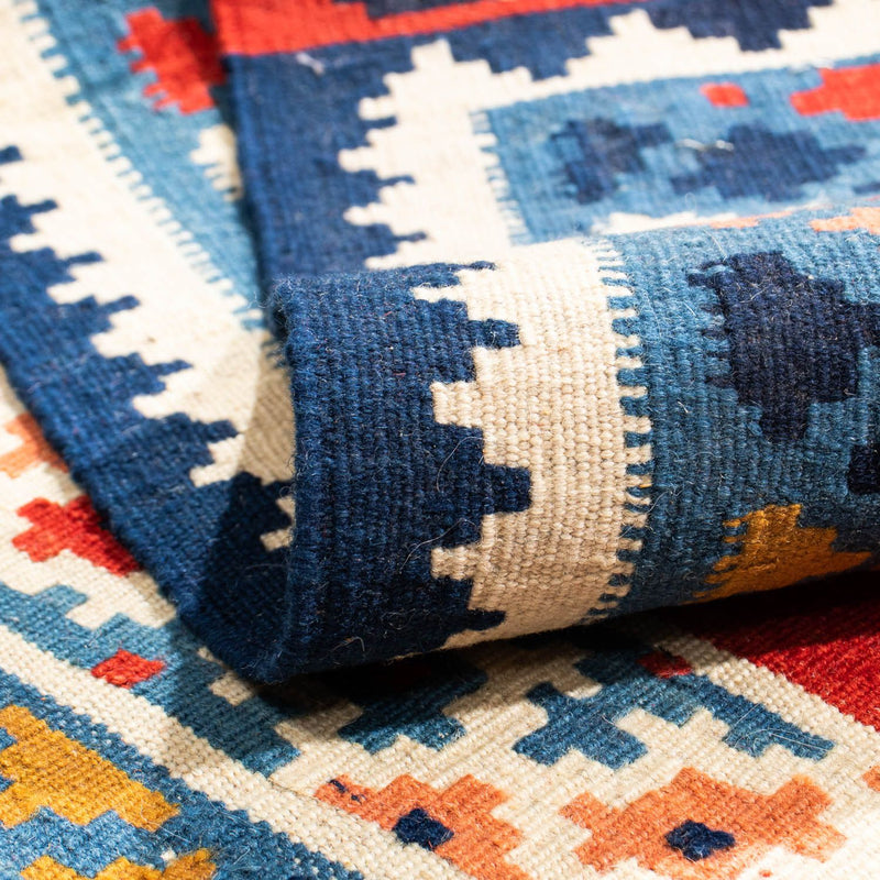 Alfombra Kelim - Oriental cuadrado  - 110 x 105 cm - azul