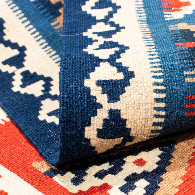 Alfombra Kelim - Oriental cuadrado  - 100 x 98 cm - azul