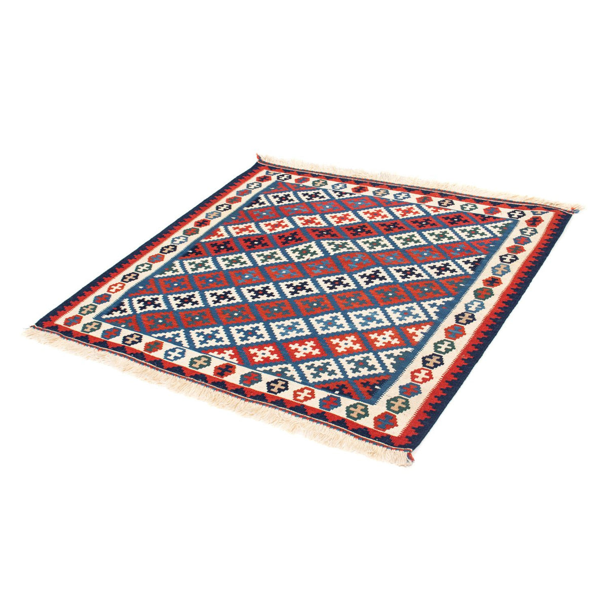 Alfombra Kelim - Oriental cuadrado  - 105 x 103 cm - azul
