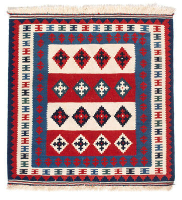 Alfombra Kelim - Oriental cuadrado  - 106 x 103 cm - azul