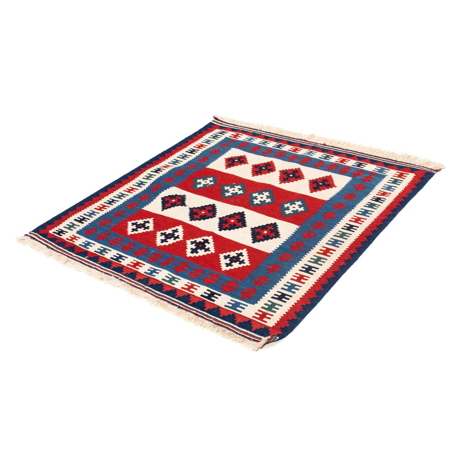 Alfombra Kelim - Oriental cuadrado  - 106 x 103 cm - azul