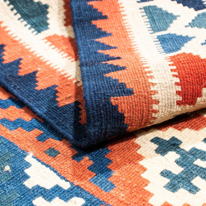 Alfombra Kelim - Oriental cuadrado  - 100 x 96 cm - azul