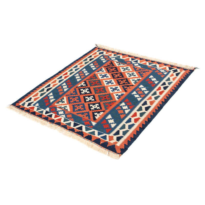 Alfombra Kelim - Oriental cuadrado  - 100 x 96 cm - azul
