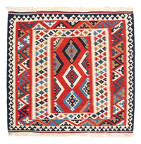 Alfombra Kelim - Oriental cuadrado  - 105 x 102 cm - rojo