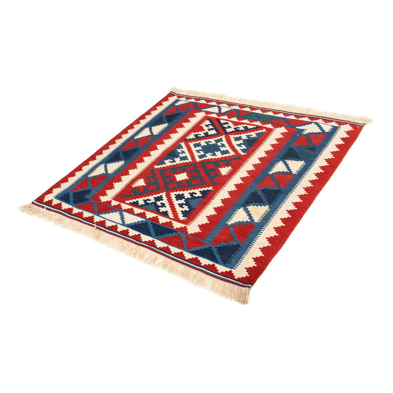 Alfombra Kelim - Oriental cuadrado  - 102 x 102 cm - rojo
