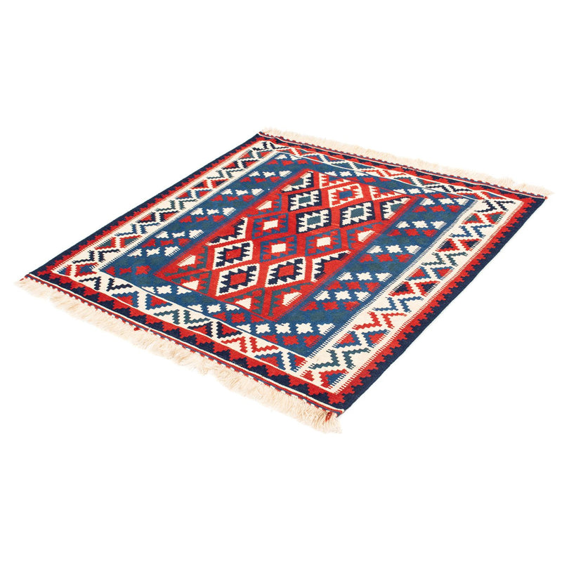Alfombra Kelim - Oriental cuadrado  - 104 x 103 cm - azul oscuro