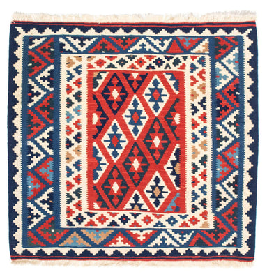 Alfombra Kelim - Oriental cuadrado  - 102 x 100 cm - azul