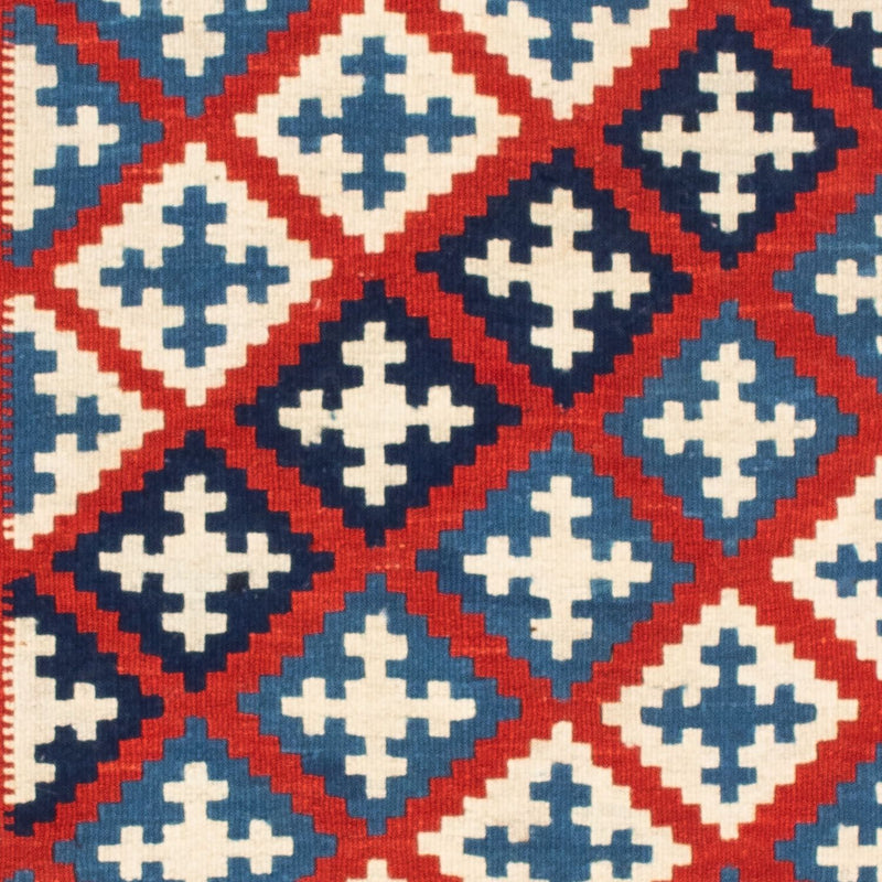 Alfombra Kelim - Oriental cuadrado  - 100 x 100 cm - azul
