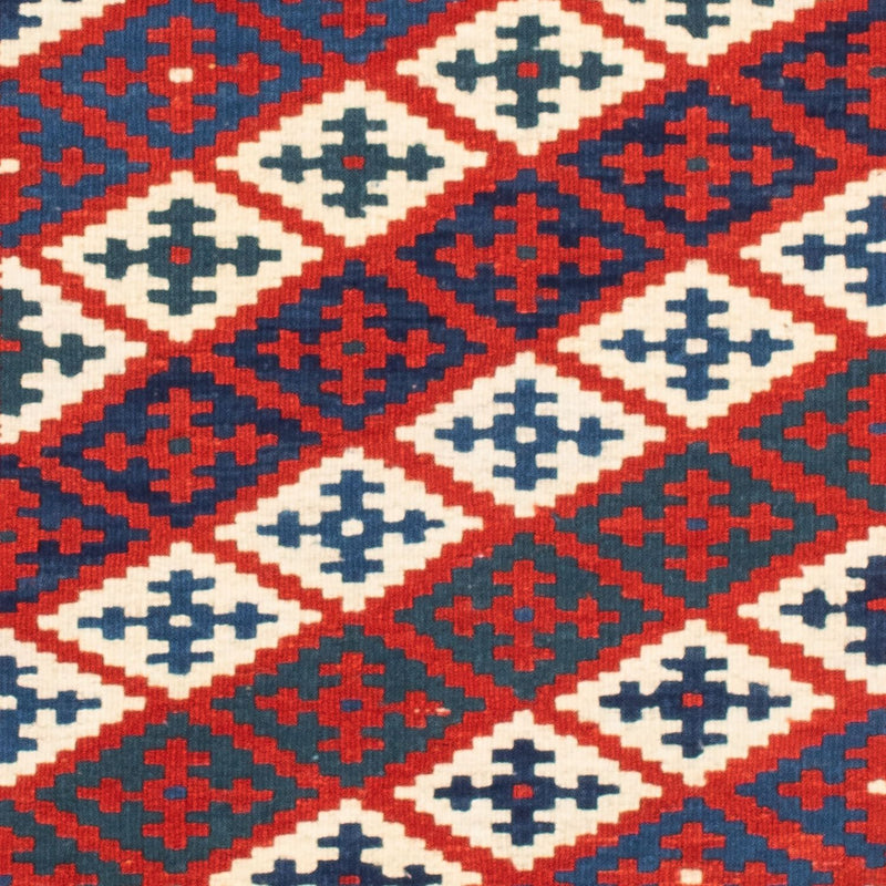 Alfombra Kelim - Oriental cuadrado  - 102 x 102 cm - rojo oscuro