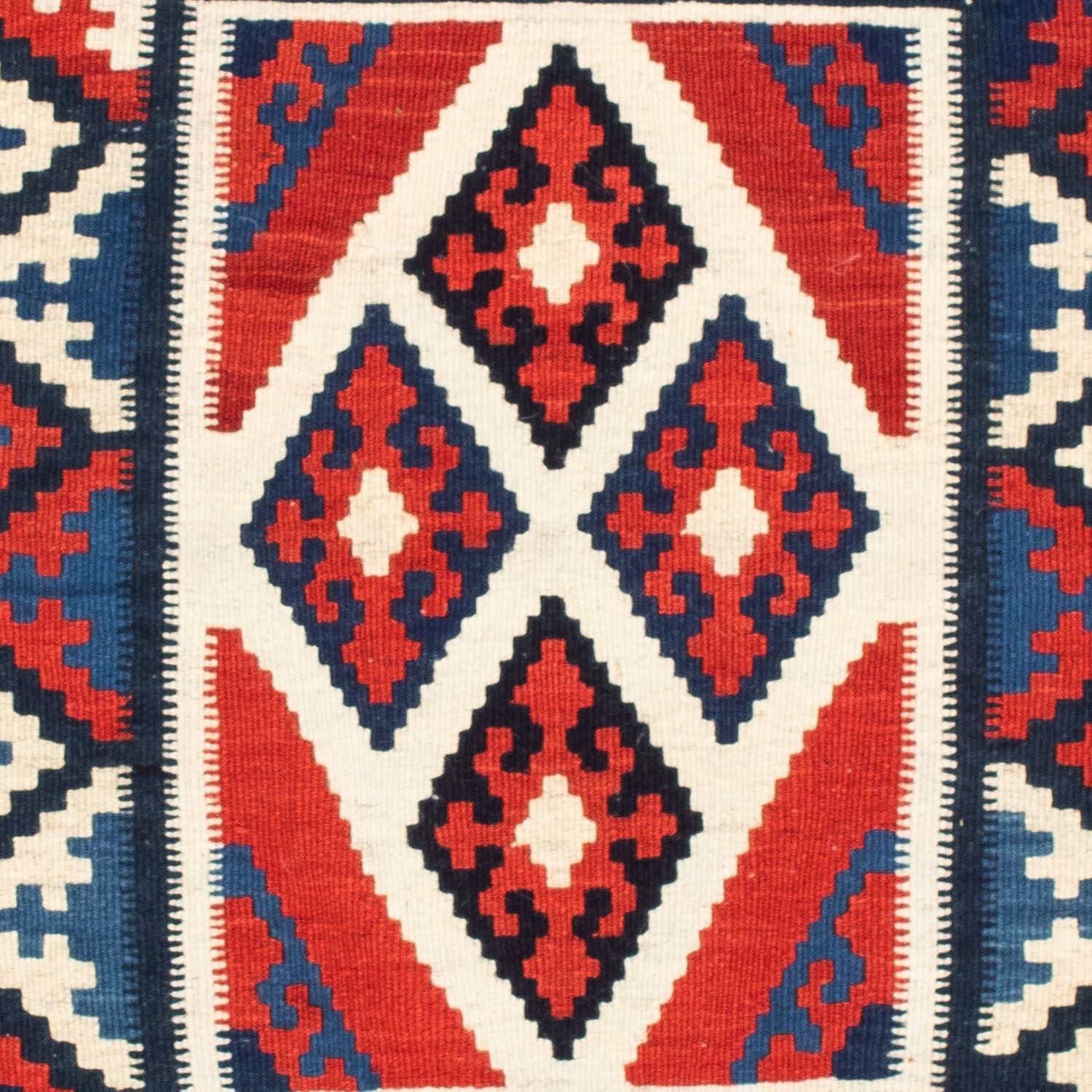 Alfombra Kelim - Oriental cuadrado  - 100 x 100 cm - rojo