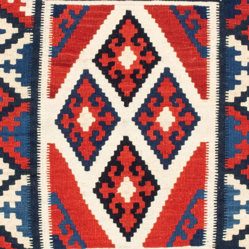 Alfombra Kelim - Oriental cuadrado  - 100 x 100 cm - rojo