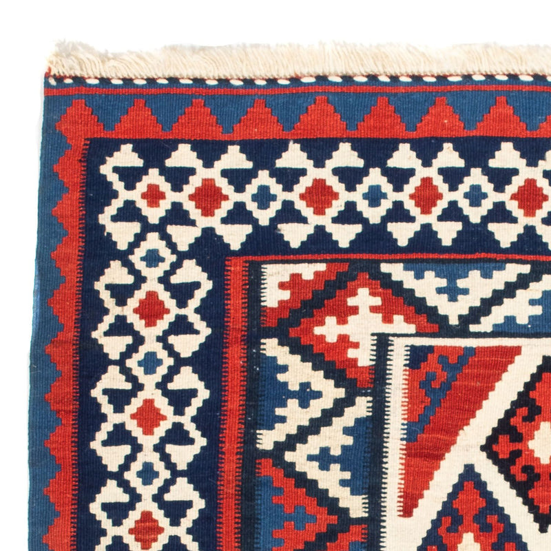 Alfombra Kelim - Oriental cuadrado  - 100 x 100 cm - rojo