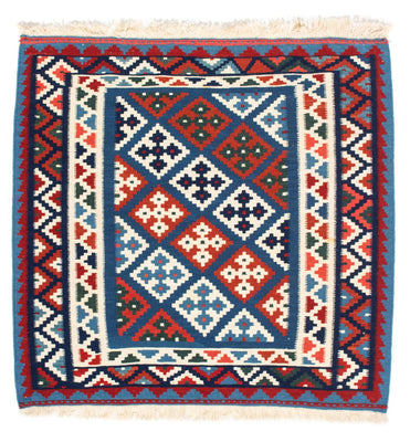 Alfombra Kelim - Oriental cuadrado  - 104 x 101 cm - azul