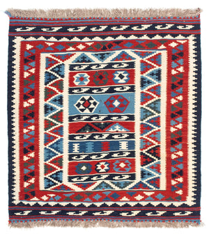 Alfombra Kelim - Oriental cuadrado  - 104 x 99 cm - multicolor