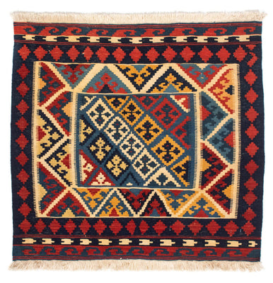 Alfombra Kelim - Oriental cuadrado  - 110 x 109 cm - rojo