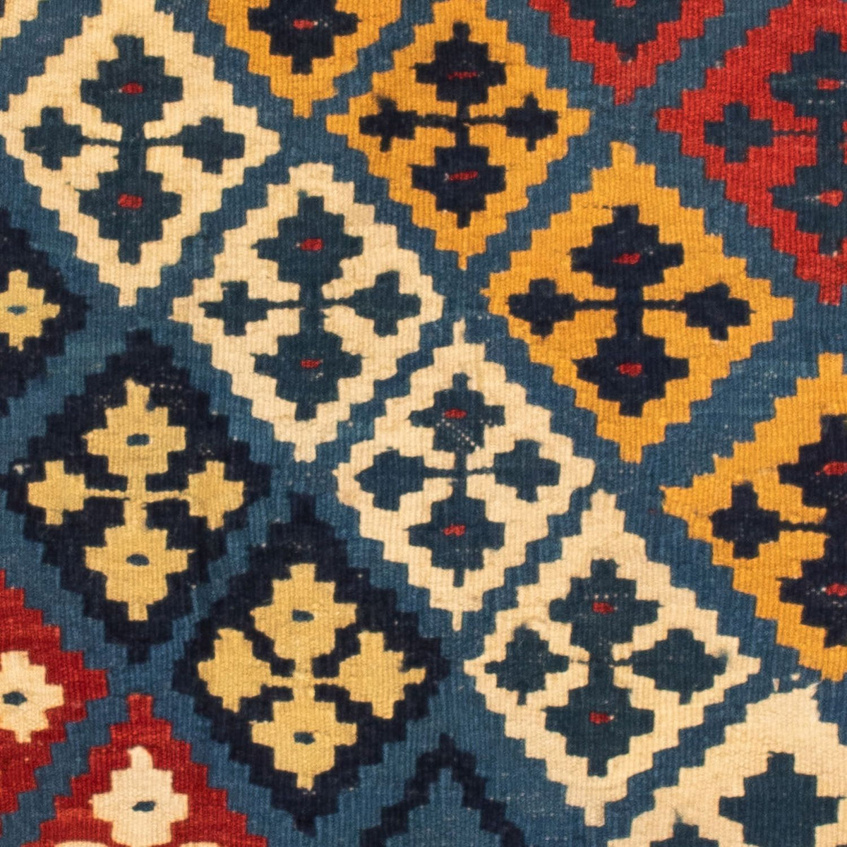 Alfombra Kelim - Oriental cuadrado  - 110 x 109 cm - rojo