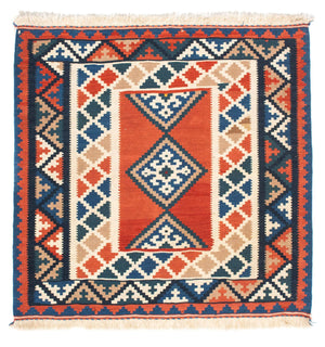 Alfombra Kelim - Oriental cuadrado  - 102 x 102 cm - óxido