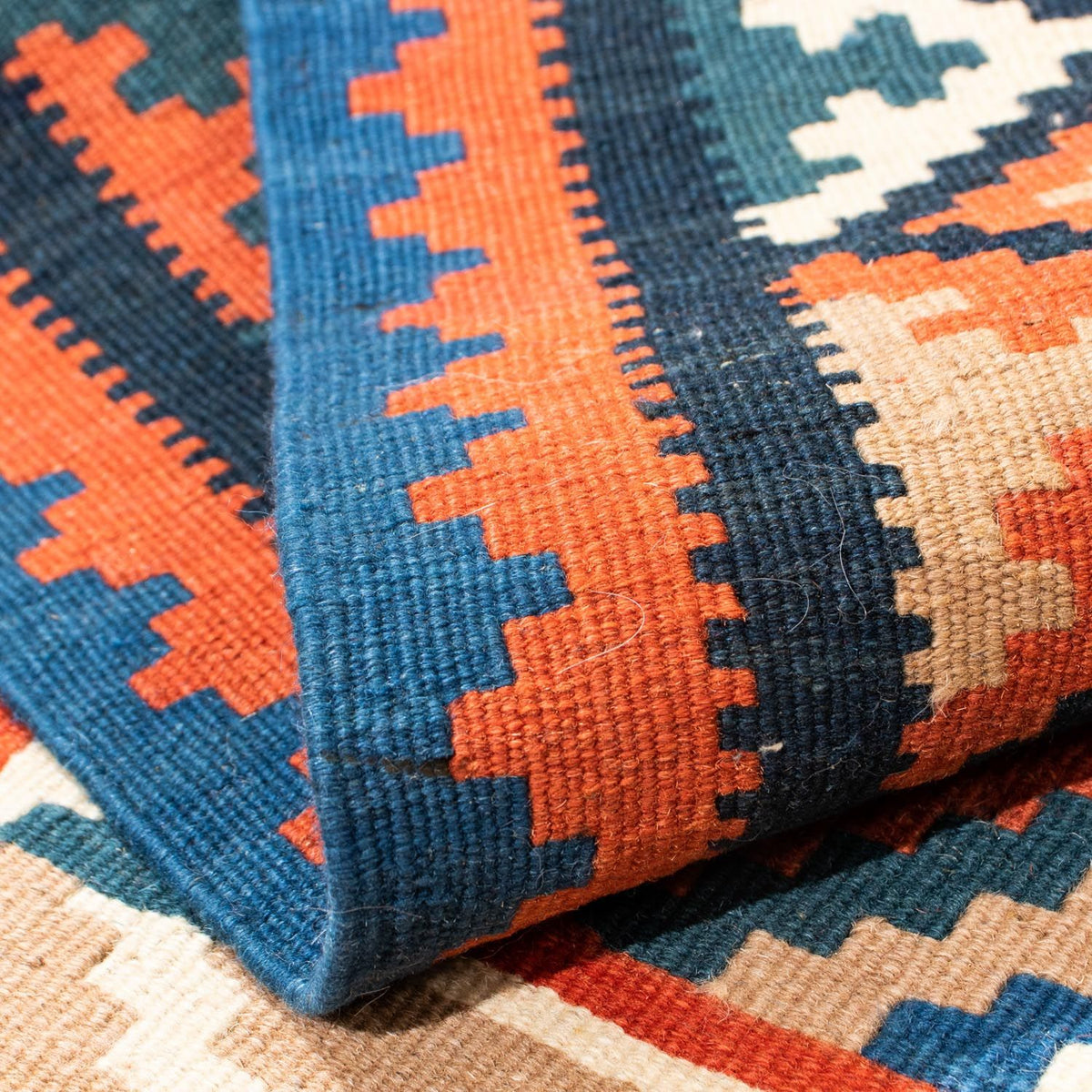 Alfombra Kelim - Oriental cuadrado  - 102 x 102 cm - óxido