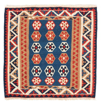 Alfombra Kelim - Oriental cuadrado  - 104 x 102 cm - azul