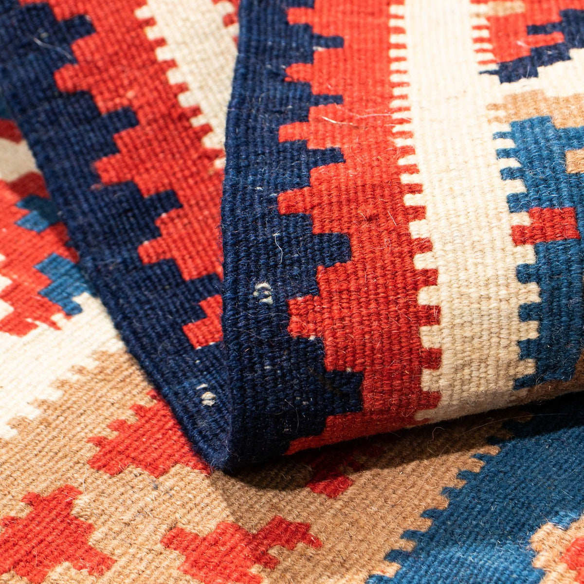 Alfombra Kelim - Oriental cuadrado  - 104 x 102 cm - azul