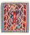 Alfombra Kelim - Oriental cuadrado  - 111 x 105 cm - rojo
