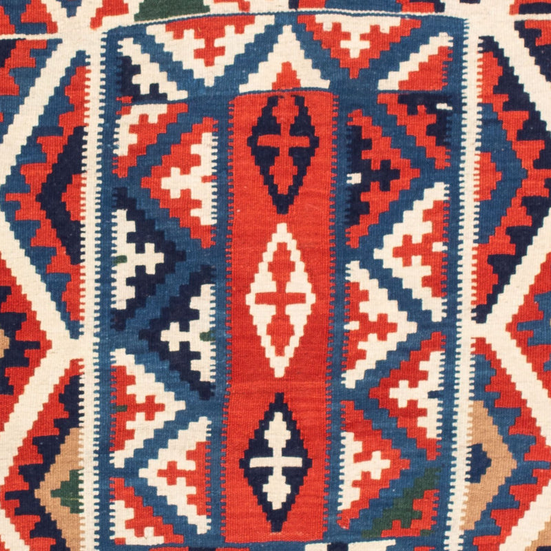 Alfombra Kelim - Oriental cuadrado  - 111 x 105 cm - rojo