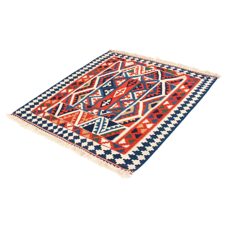 Alfombra Kelim - Oriental cuadrado  - 111 x 105 cm - rojo