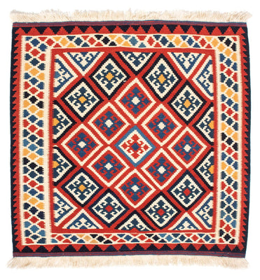 Alfombra Kelim - Oriental cuadrado  - 106 x 105 cm - rojo