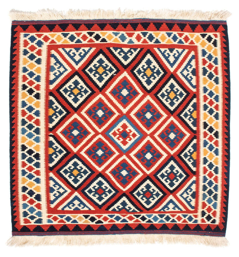 Alfombra Kelim - Oriental cuadrado  - 106 x 105 cm - rojo