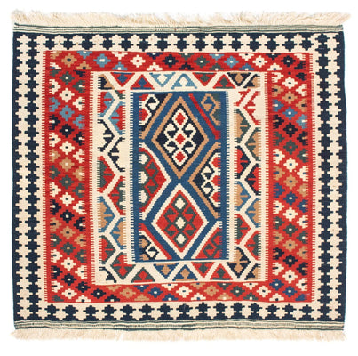 Alfombra Kelim - Oriental cuadrado  - 104 x 99 cm - rojo