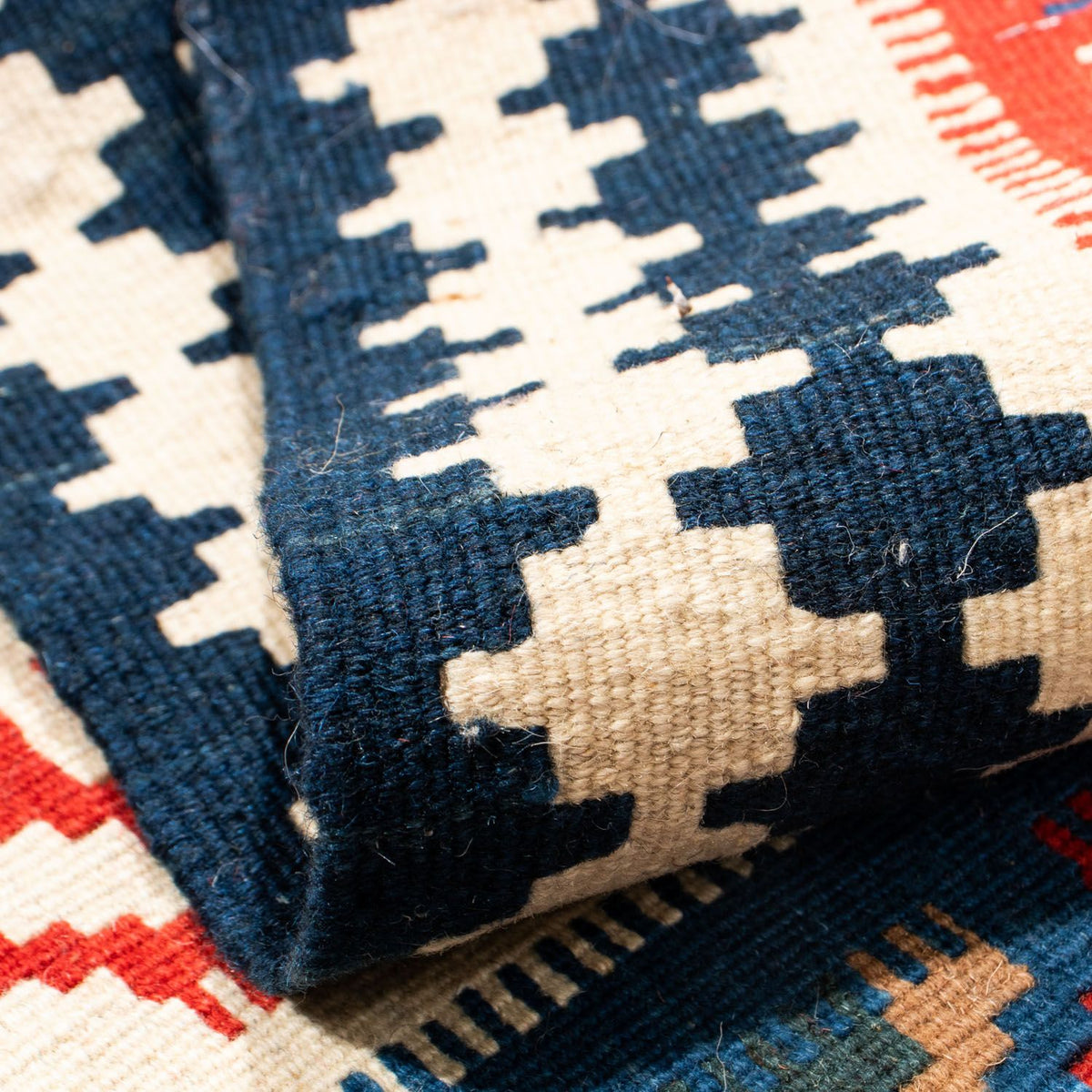 Alfombra Kelim - Oriental cuadrado  - 104 x 99 cm - rojo