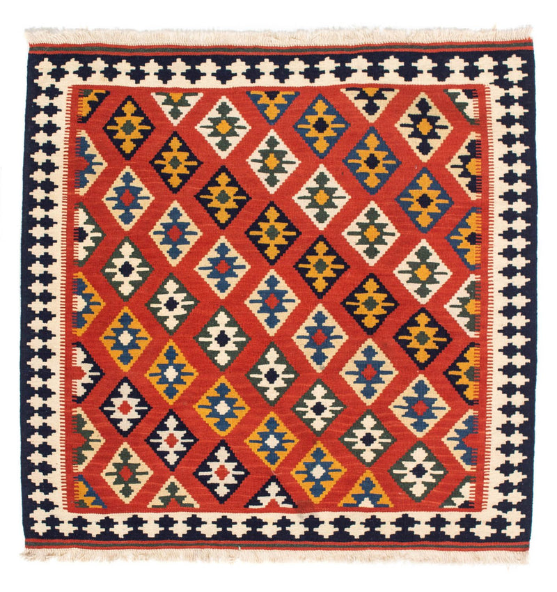 Alfombra Kelim - Oriental cuadrado  - 106 x 103 cm - rojo