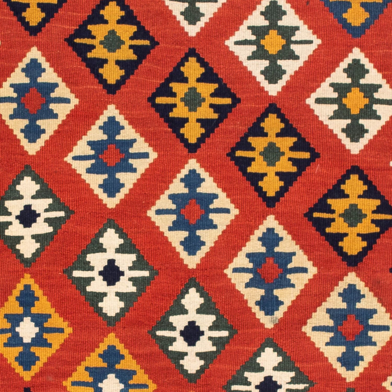 Alfombra Kelim - Oriental cuadrado  - 106 x 103 cm - rojo